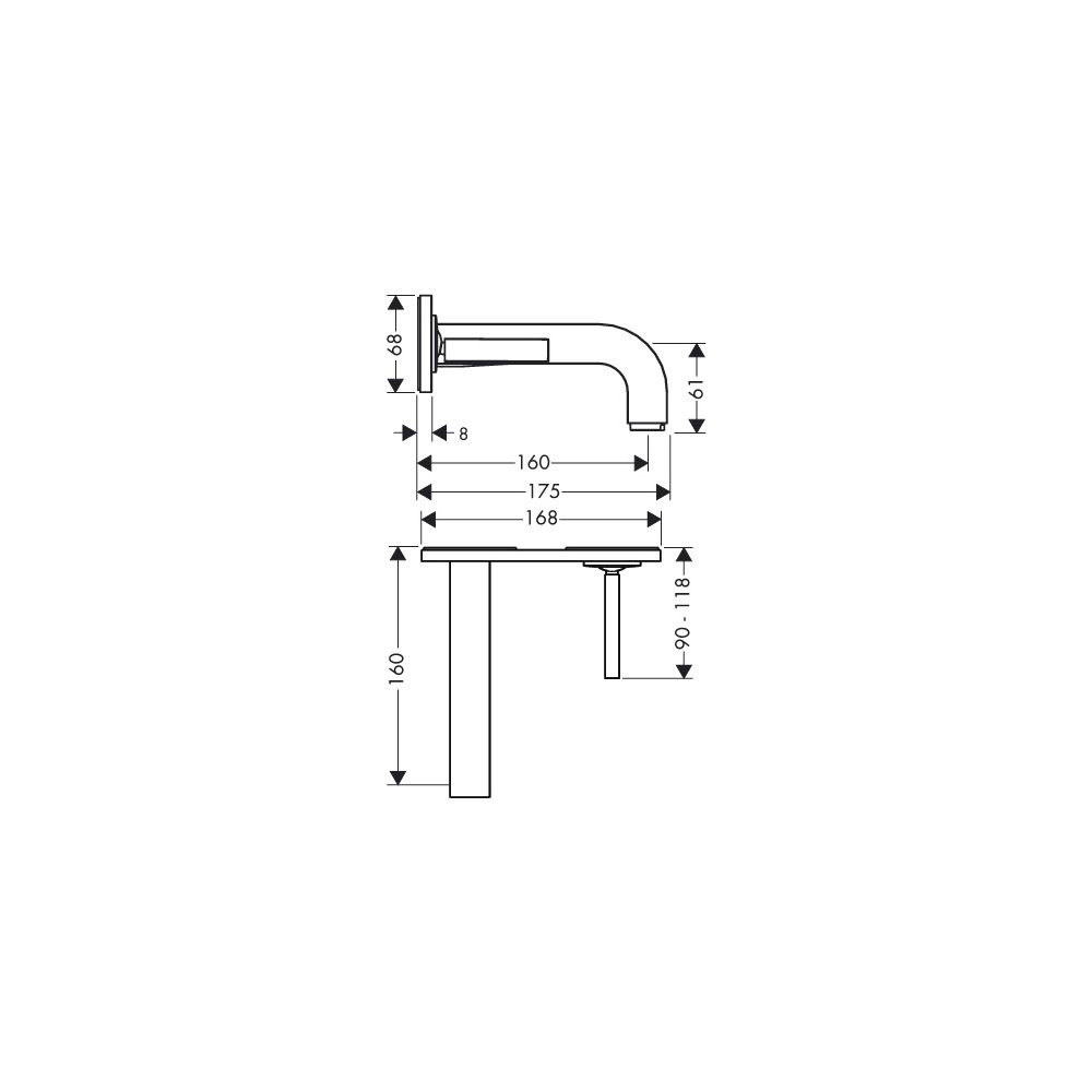 Hansgrohe AXOR Citterio Einhebel-Waschtischmischer UP 5l/min, für Wandm., Pin-Griff... HANSGROHE-39112310 4011097914916 (Abb. 2)