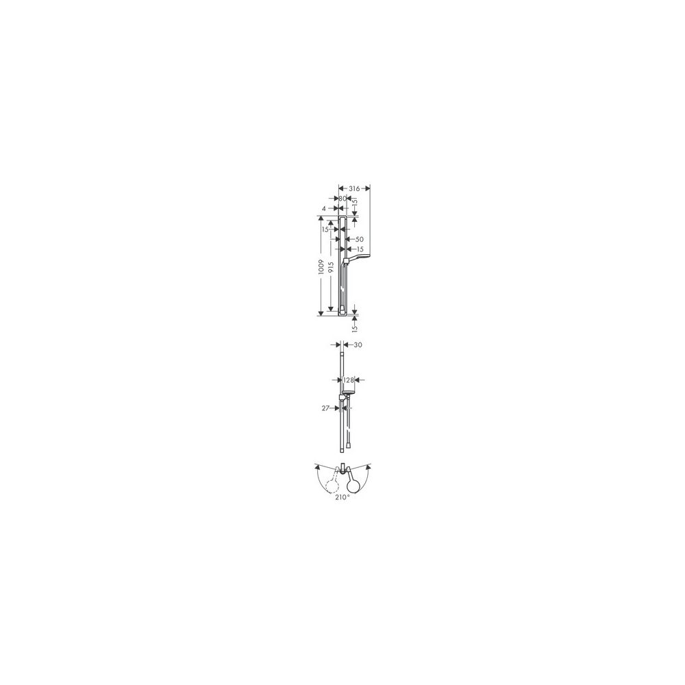 Hansgrohe AXOR Citterio E Brauseset 90cm, Handbrause 120 3jet, 15l/min, Edelstahl O... HANSGROHE-36735800 4011097821207 (Abb. 3)