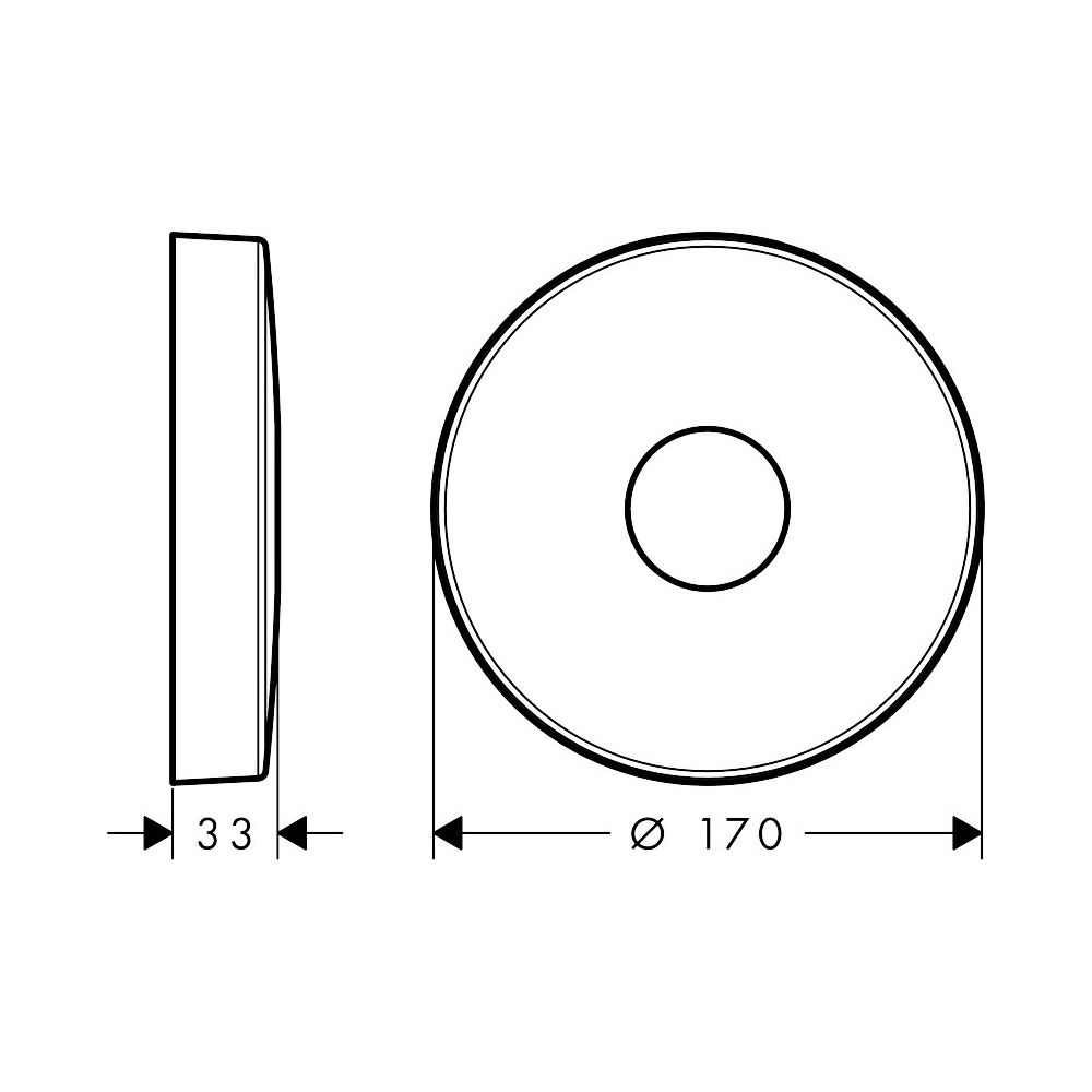 Hansgrohe AXOR Verlängerungsrosette rund 1-Loch, 170mm, 33mm, Metall, Brushed Nicke... HANSGROHE-14960820 4011097759784 (Abb. 2)