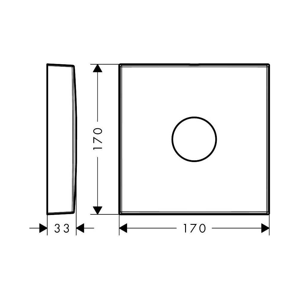 Hansgrohe AXOR Verlängerungsrosette eckig 1-Loch, 170mm, 33mm, Chrom... HANSGROHE-14964000 4011097759852 (Abb. 2)