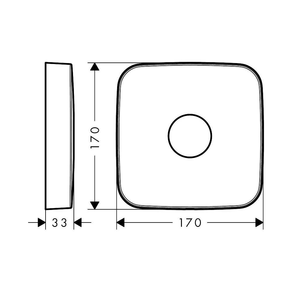 Hansgrohe AXOR Verlängerungsrosette softsquare 1-Loch, 170mm, 33mm, Edelstahl Optic... HANSGROHE-14971800 4011097877877 (Abb. 2)