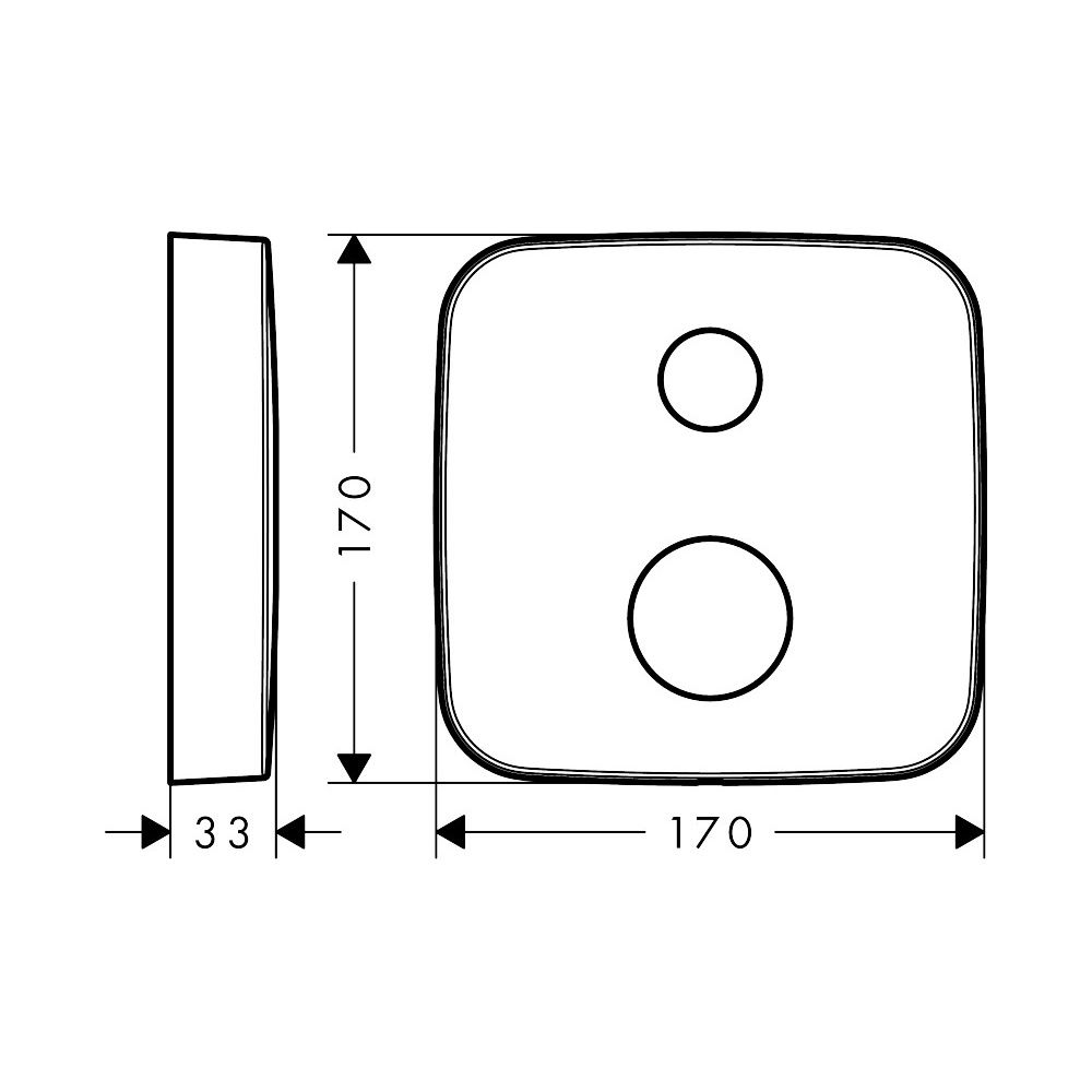 Hansgrohe AXOR Verlängerungsrosette softsquare 2-Loch, Mengenregulierungspfeil, 170... HANSGROHE-14974000 4011097759951 (Abb. 2)