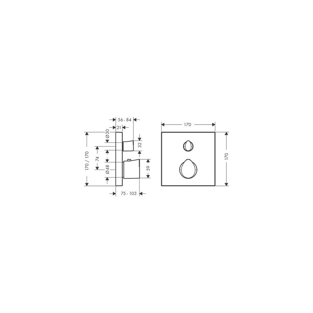 Hansgrohe AXOR Starck Organic Thermostat Unterputz, 29l/min, Ab- und Umstellventil,... HANSGROHE-12716140 4011097875200 (Abb. 3)