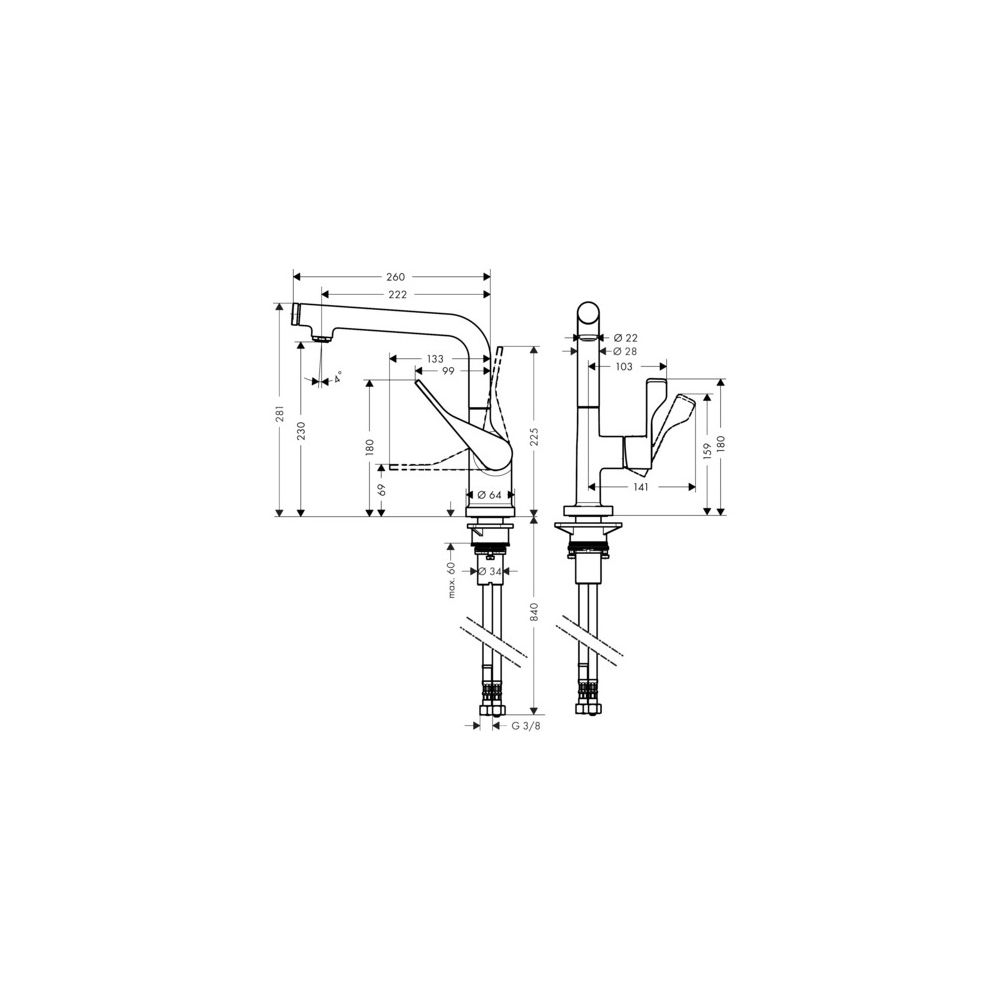 Hansgrohe AXOR Citterio Einhebel-Küchenmischer Select 230mm, 9l/min, Schwenkauslauf... HANSGROHE-39860300 4011097922287 (Abb. 2)