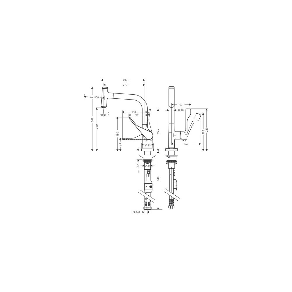 Hansgrohe AXOR Citterio Einhebel-Küchenmischer Select 230mm, 9l/min, Ausziehauslauf... HANSGROHE-39861310 4011097922355 (Abb. 3)