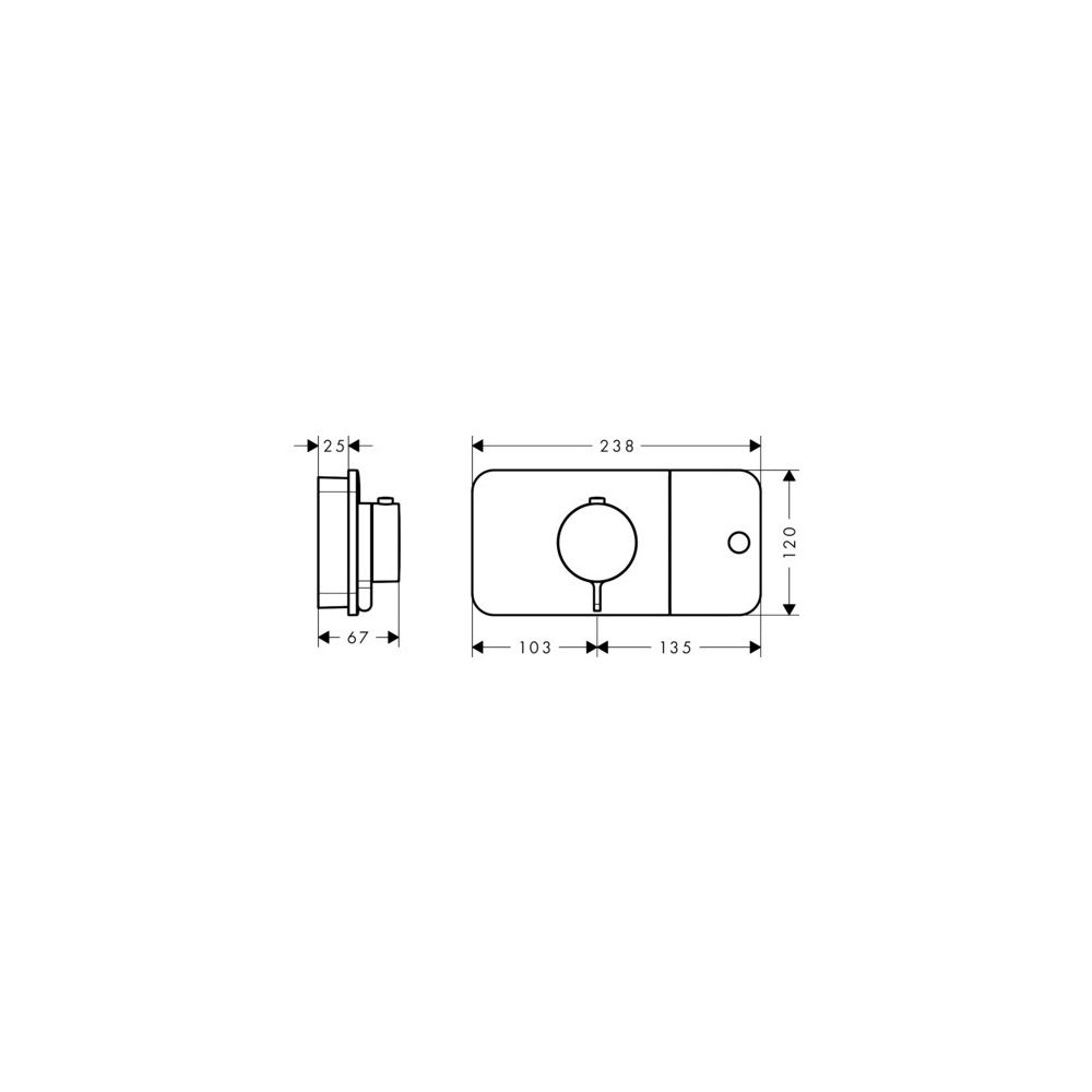 Hansgrohe AXOR One Thermostatmodul Unterputz, 24l/min, für 1 Verbraucher, Brushed R... HANSGROHE-45711310 4011097825137 (Abb. 3)