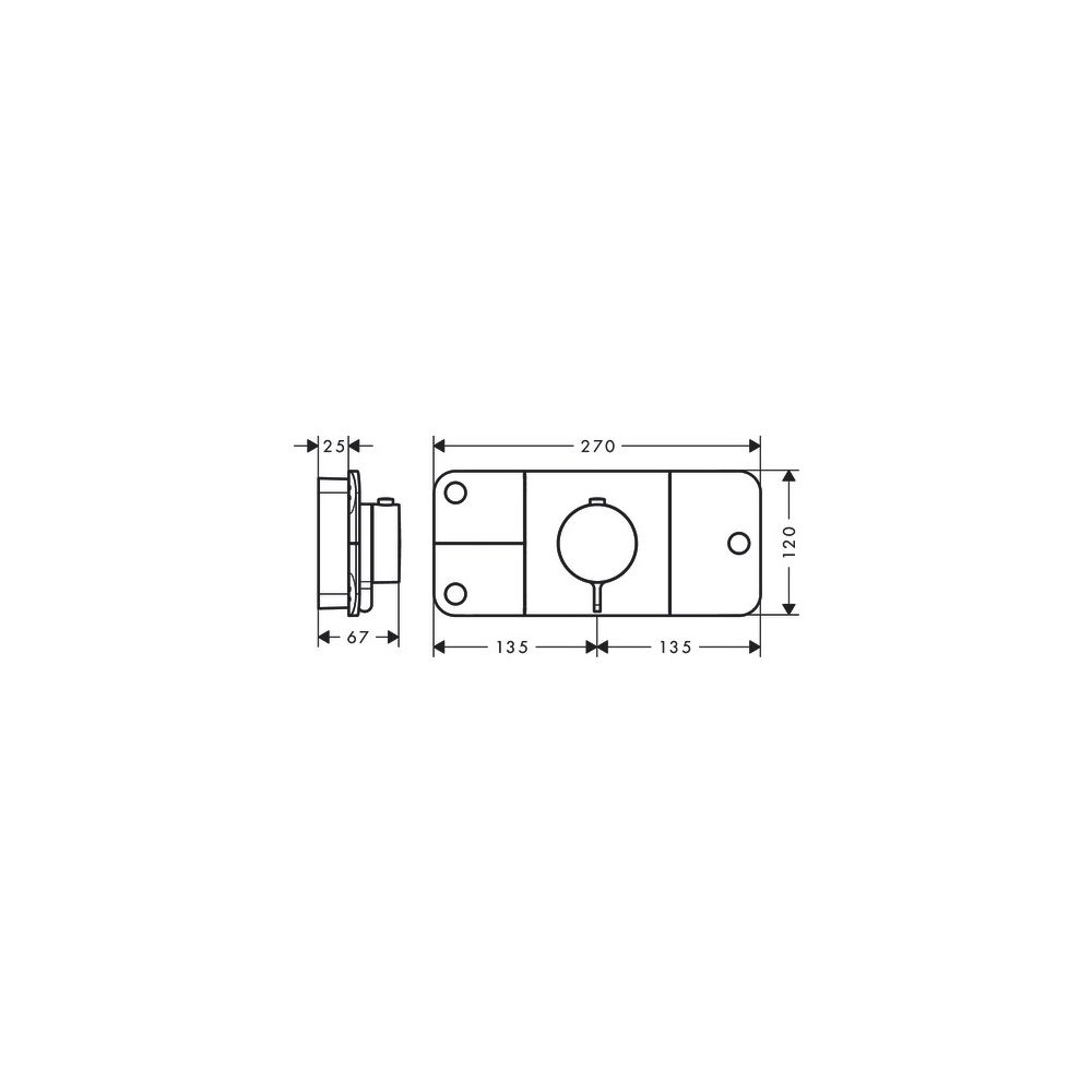 Hansgrohe AXOR One Thermostatmodul Unterputz, 30l/min, für 3 Verbraucher, Brushed N... HANSGROHE-45713820 4011097824185 (Abb. 7)