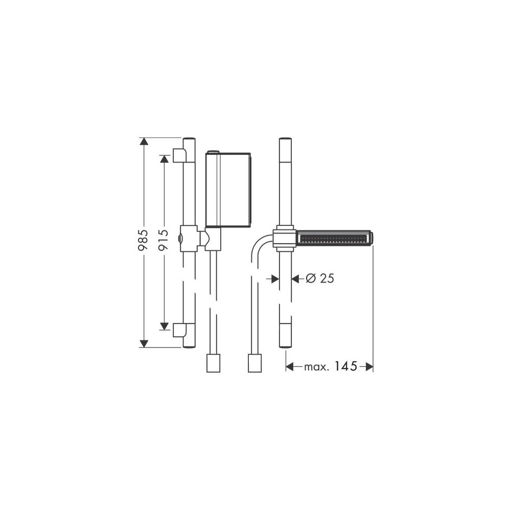 Hansgrohe AXOR One Brauseset 90cm, Handbrause, 11,5l/min, 2jet, Polished Black Chro... HANSGROHE-45722330 4059625089163 (Abb. 2)