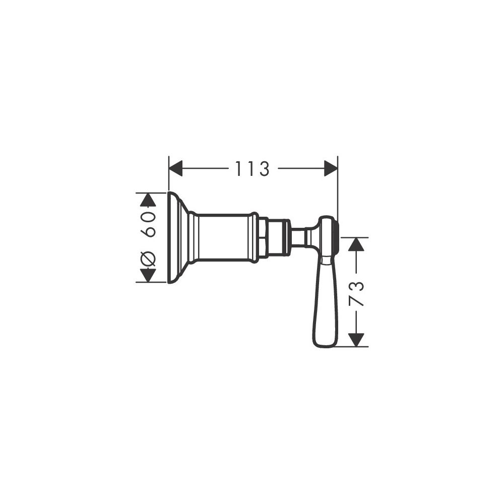 Hansgrohe AXOR Montreux Absperrventil Unterputz, Hebelgriff, DN 15/DN 20, Polished ... HANSGROHE-16872990 4011097884714 (Abb. 2)
