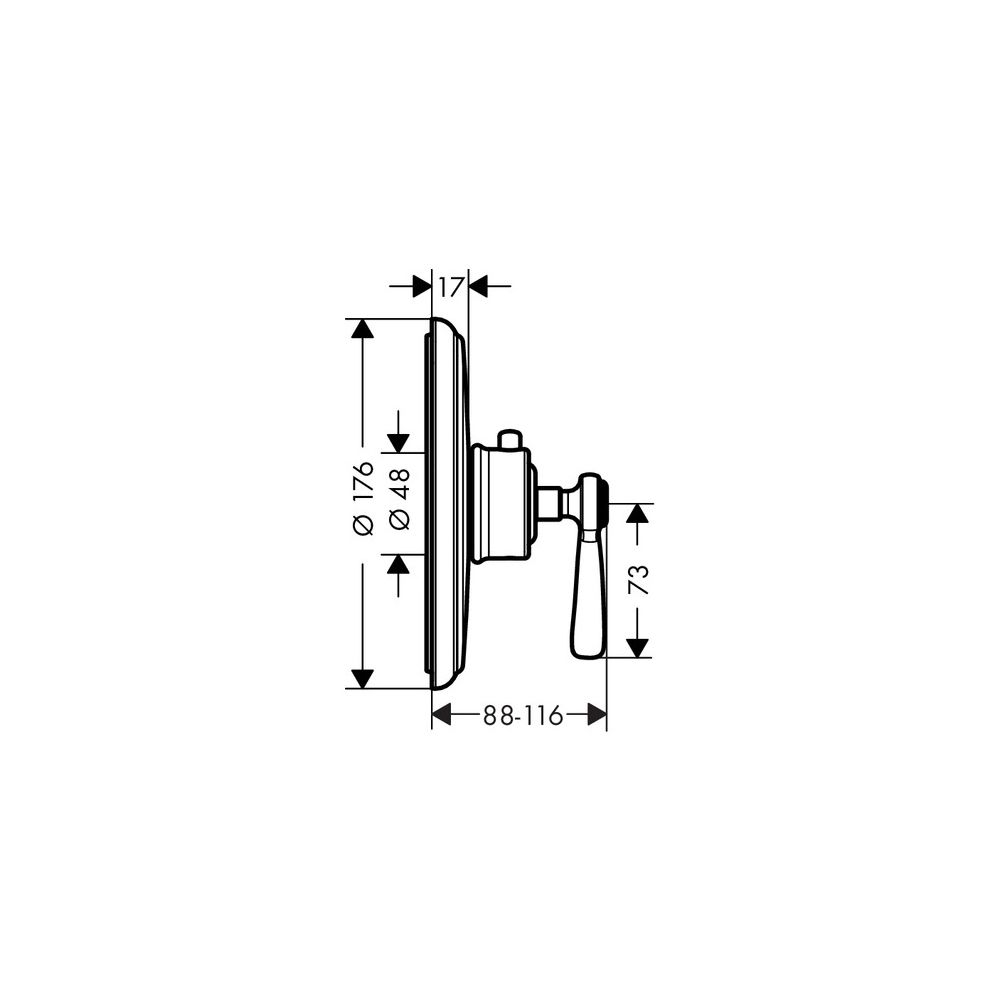 Hansgrohe AXOR Montreux Thermostat HighFlow Unterputz, 59l/min, Hebelgriff, Chrom... HANSGROHE-16824000 4011097784847 (Abb. 3)