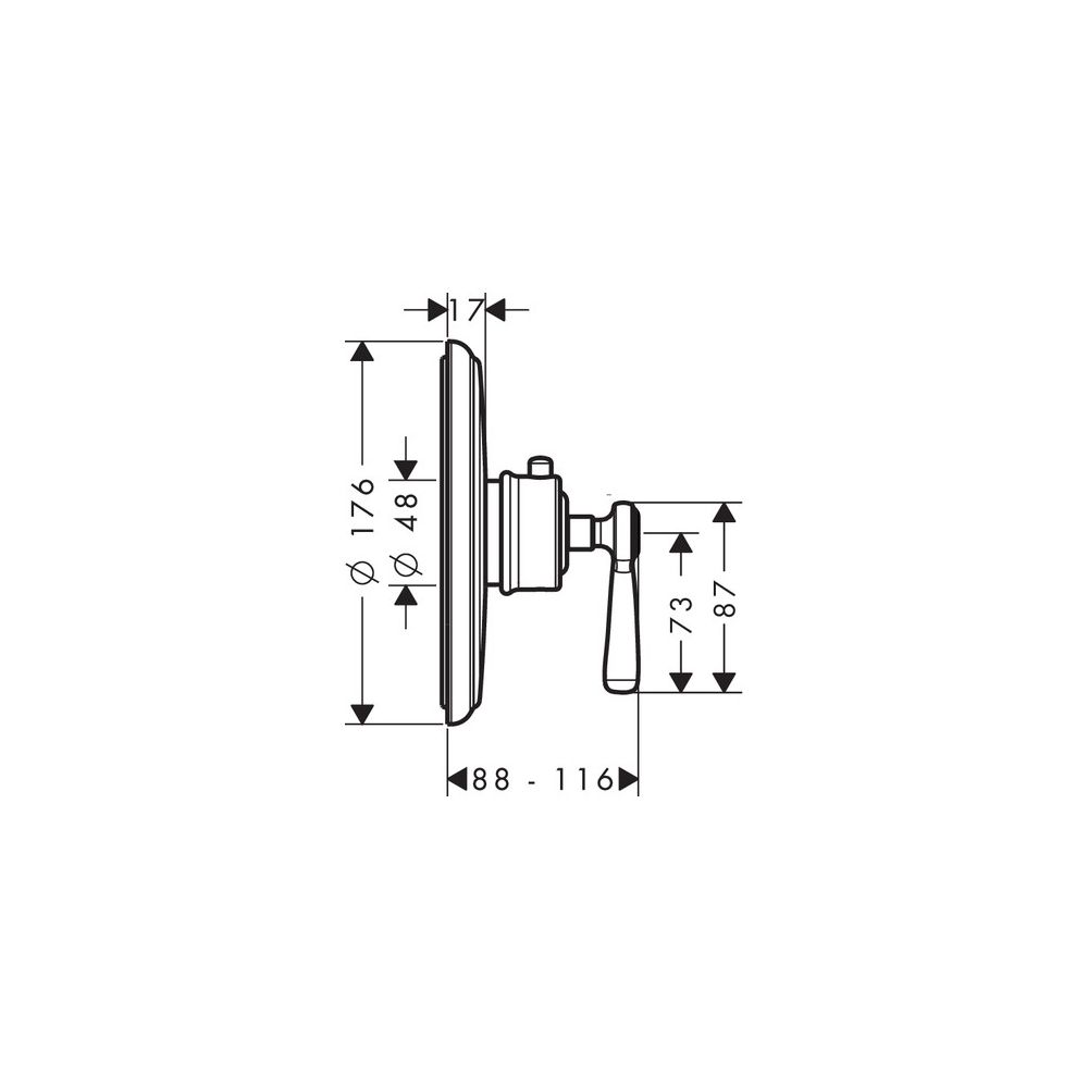 Hansgrohe AXOR Montreux Thermostat Unterputz, 43l/min, Hebelgriff, Brushed Nickel... HANSGROHE-16823820 4011097809670 (Abb. 5)