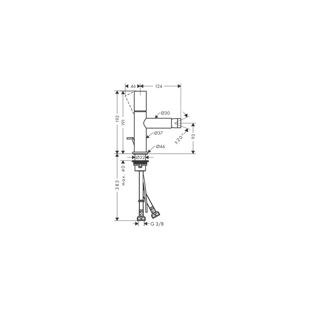 Hansgrohe AXOR Uno Einhebel-Bidetmischer, 5l/min, Zerogriff, Zugstangen-Ablaufgarni... HANSGROHE-45200000 4011097815961 (Abb. 4)