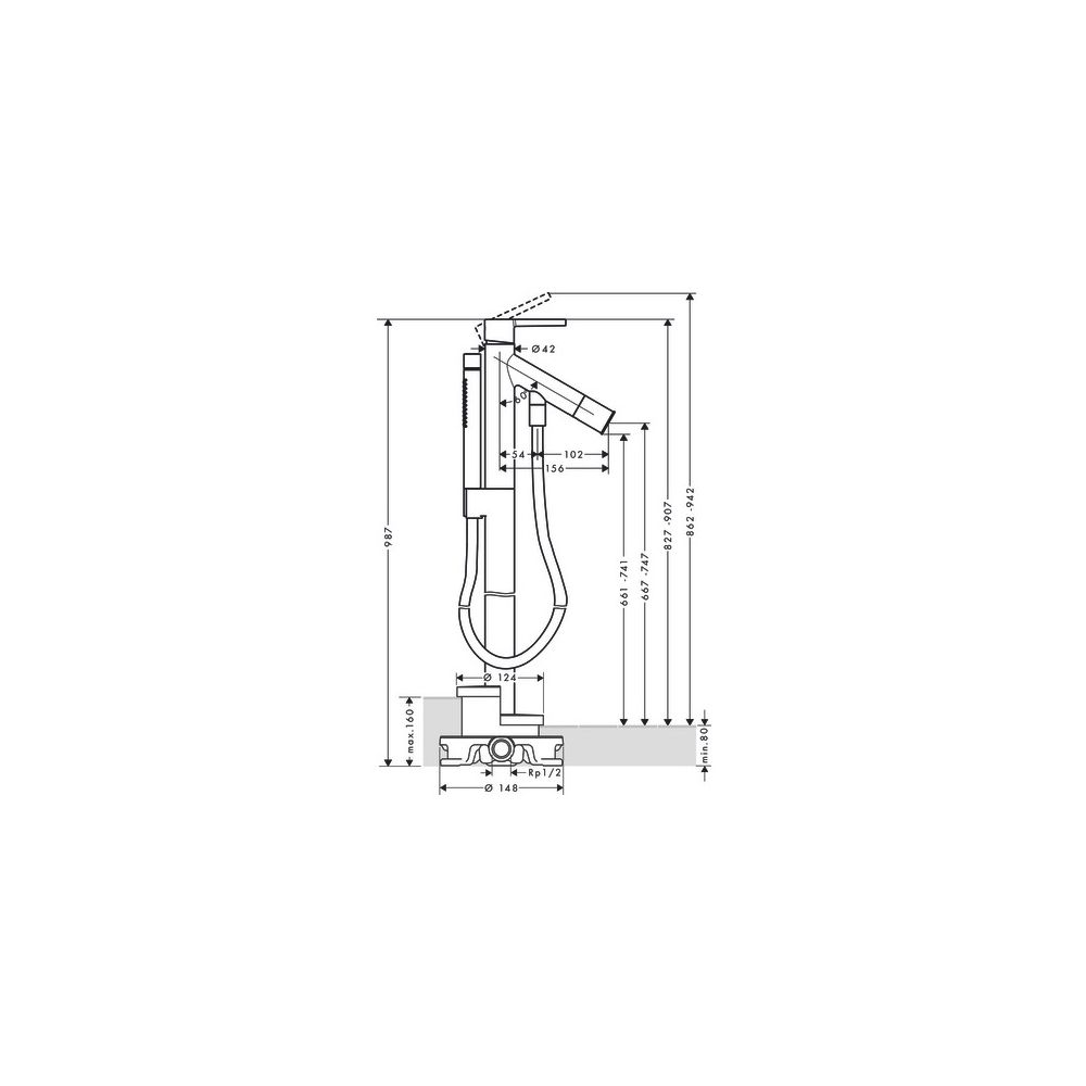 Hansgrohe AXOR Starck Einhebel-Wannenmischer bodenstehend, 18l/min, Hebelgriff, Chr... HANSGROHE-10455000 4011097815862 (Abb. 3)