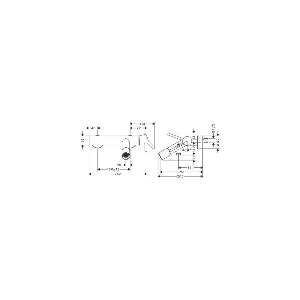Hansgrohe AXOR Starck Einhebel-Wannenmischer Aufputz, 18l/min, Hebelgriff, Chrom... HANSGROHE-10465000 4011097815855 (Abb. 3)
