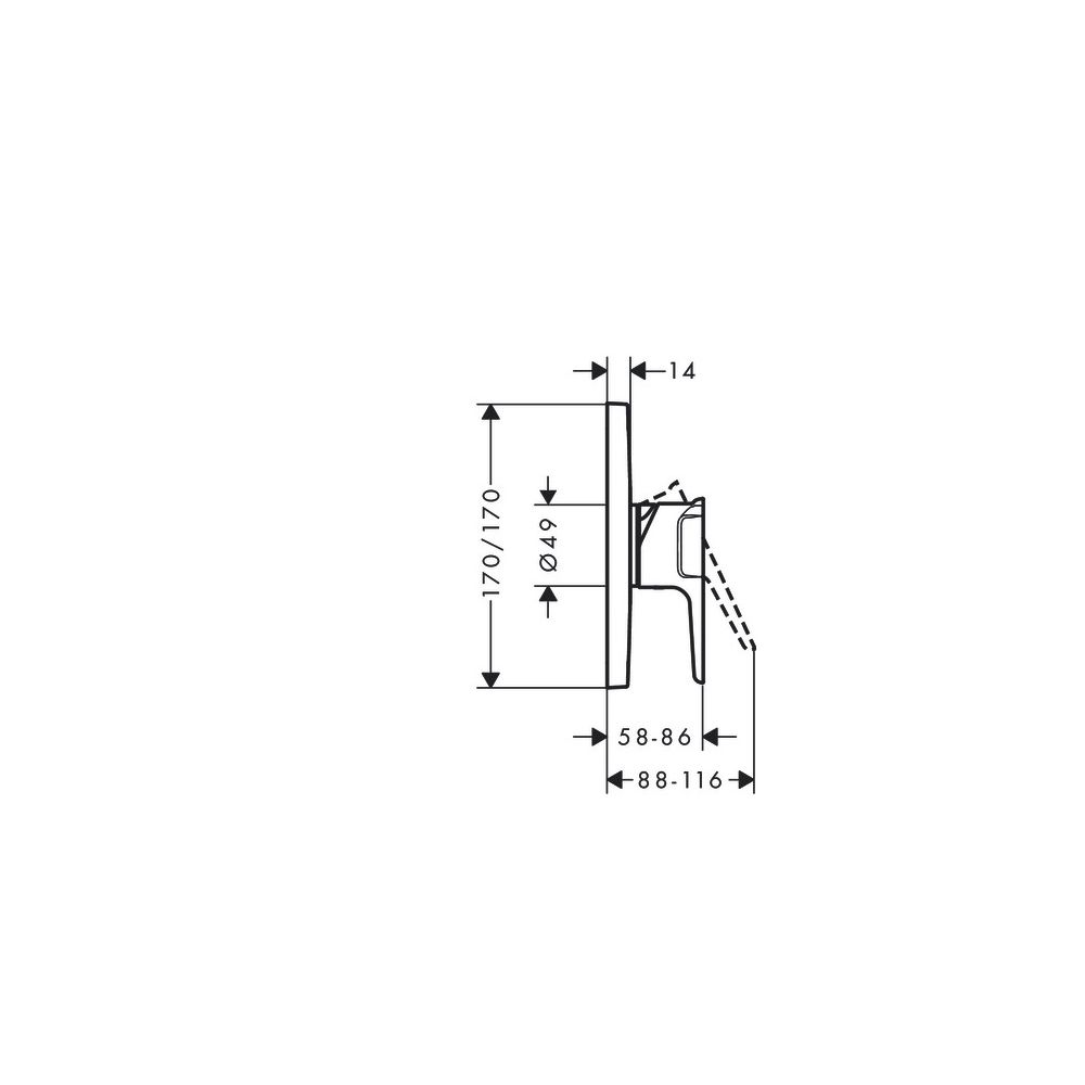 Hansgrohe AXOR Einhebel-Brausemischer Citterio E, Unterputz, 1 Verbraucher, Edelsta... HANSGROHE-36655800 4011097905358 (Abb. 2)