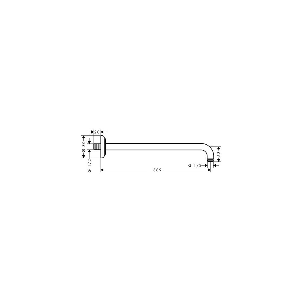 Hansgrohe AXOR Montreux Brausearm 389mm, G 1/2", DN 15, Brushed Red Gold... HANSGROHE-27348310 4011097892054 (Abb. 2)