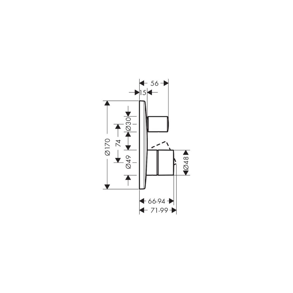 Hansgrohe AXOR Uno Einhebel-Wannenmischer Unterputz, 25l/min, Zerogriff, integriert... HANSGROHE-45407300 4059625019139 (Abb. 3)