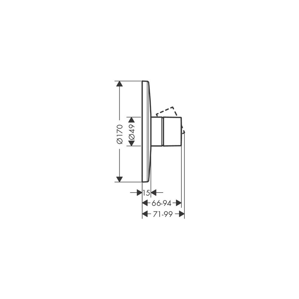 Hansgrohe AXOR Uno Einhebel-Brausemischer Unterputz, 29l/min, Zerogriff, Chrom... HANSGROHE-45605000 4011097849379 (Abb. 4)