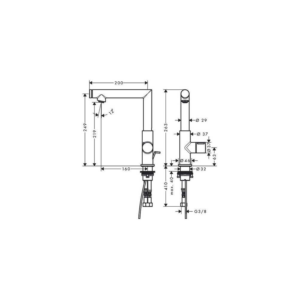 Hansgrohe AXOR Uno Waschtischmischer Select 220mm, 5l/min, Zugstangen-Ablaufgarnitu... HANSGROHE-45016820 4011097982625 (Abb. 4)