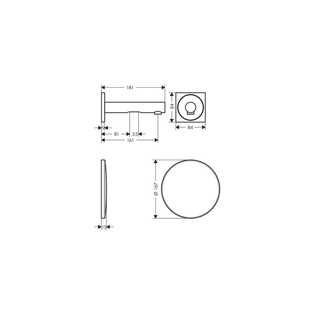 Hansgrohe AXOR Uno Elektronik-Waschtischmischer, 5l/min, UP für Wandmontage, Auslau... HANSGROHE-45110330 4059625082430 (Abb. 2)