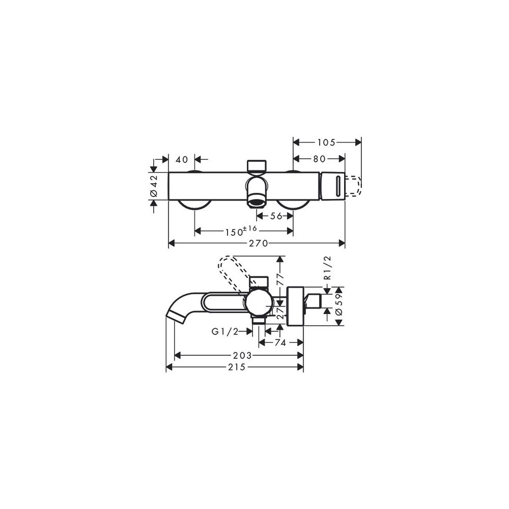 Hansgrohe AXOR Uno Einhebel-Wannenmischer Aufputz, 22l/min, Bügelgriff, Brushed Gol... HANSGROHE-38421250 4059625016008 (Abb. 2)