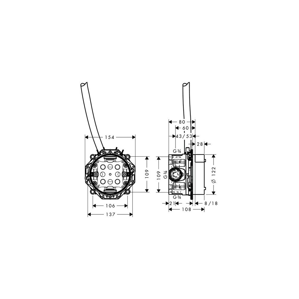Hansgrohe AXOR Uno Waschtischmischer Grundkörper Standmodell, Einbauteil, DN 20... HANSGROHE-16182180 4011097797427 (Abb. 4)