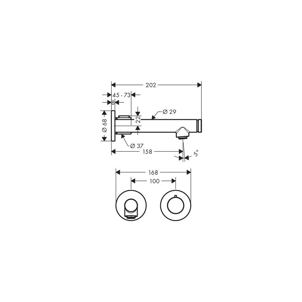 Hansgrohe AXOR Uno Waschtischmischer Unterputz, 5l/min, für Wandmontage Select, Aus... HANSGROHE-45112800 4059625015421 (Abb. 3)
