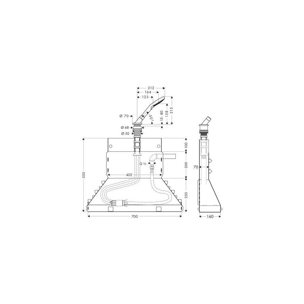 Hansgrohe AXOR Wannenrandset Bouroullec DN 15, Handbrause, Brausehalter, Brauseschl... HANSGROHE-19418300 4011097891699 (Abb. 2)