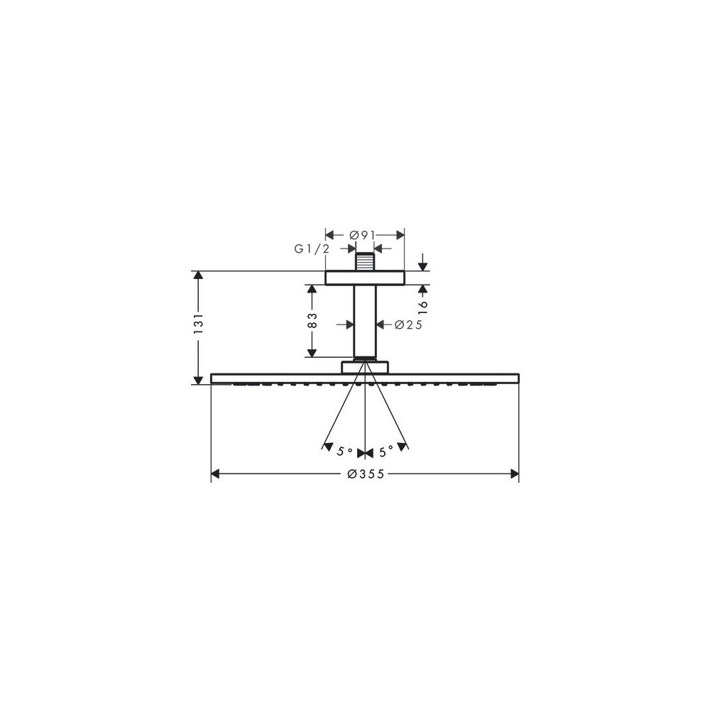 Hansgrohe AXOR ShowerSolutions Kopfbrause 350mm, 24,6l/min, 1jet, Deckenanschluss, ... HANSGROHE-26035340 4059625098615 (Abb. 2)