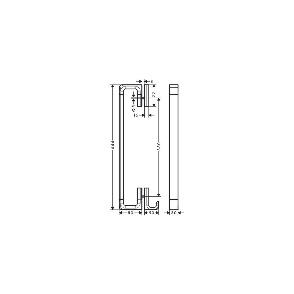 Hansgrohe AXOR Universal Softsquare Duschtürgriff 444mm, Mattschwarz... HANSGROHE-42837670 4059625428412 (Abb. 2)