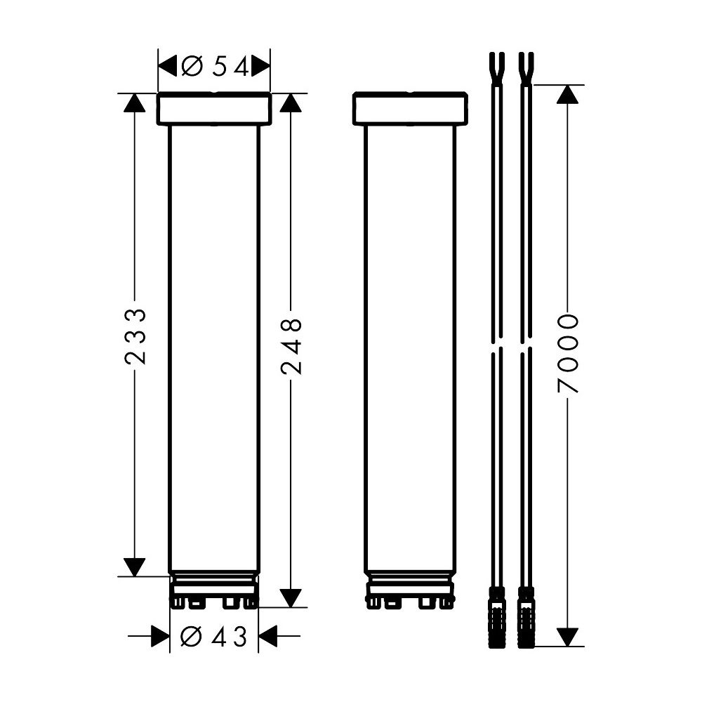 Hansgrohe AXOR ShowerSolutions Verlängerung Set 230mm für Deckenbefestigung ShowerH... HANSGROHE-13603000 4059625080078 (Abb. 3)