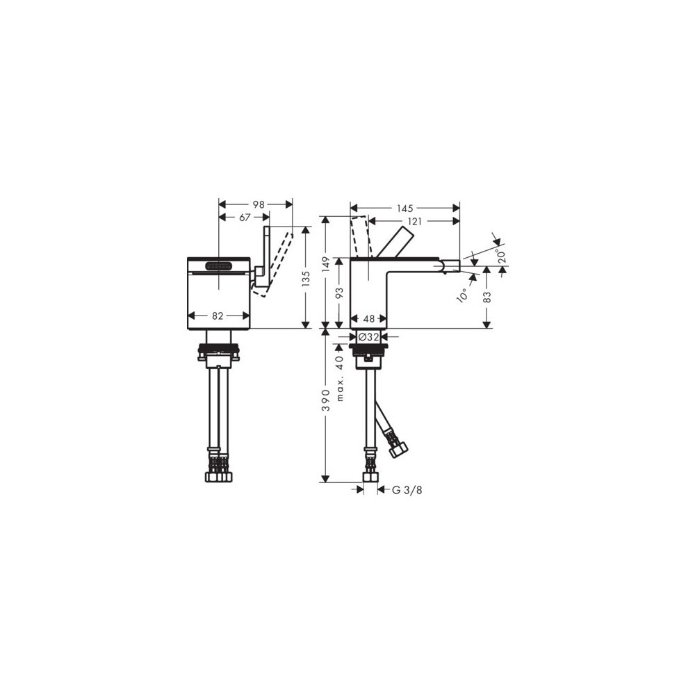 Hansgrohe AXOR MyEdition Einhebel-Bidetmischer, 5l/min, Push-Open Ablaufgarnitur o... HANSGROHE-47212330 4059625202234 (Abb. 10)
