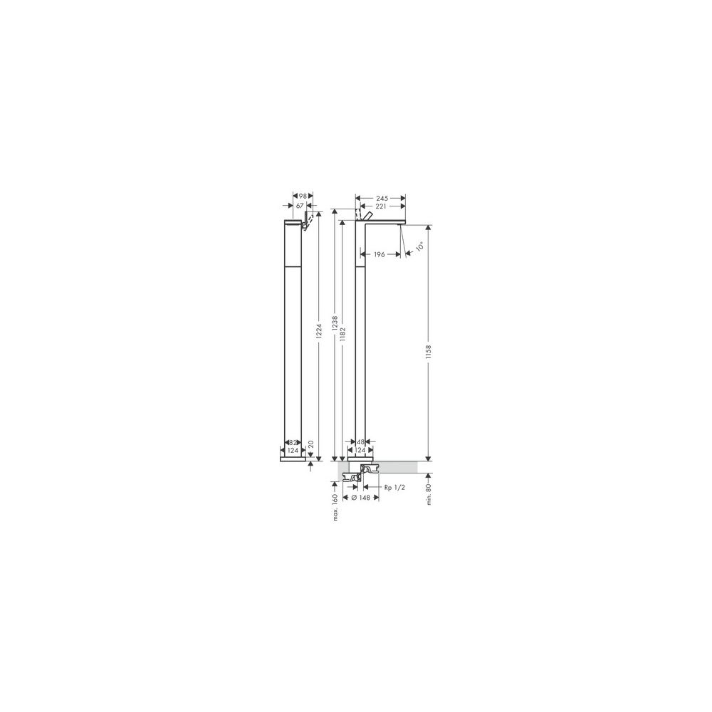 Hansgrohe AXOR MyEdition Einhebel-Waschtischmischer bodenstehend, 5l/min, Push-Ope... HANSGROHE-47042990 4059625256343 (Abb. 10)