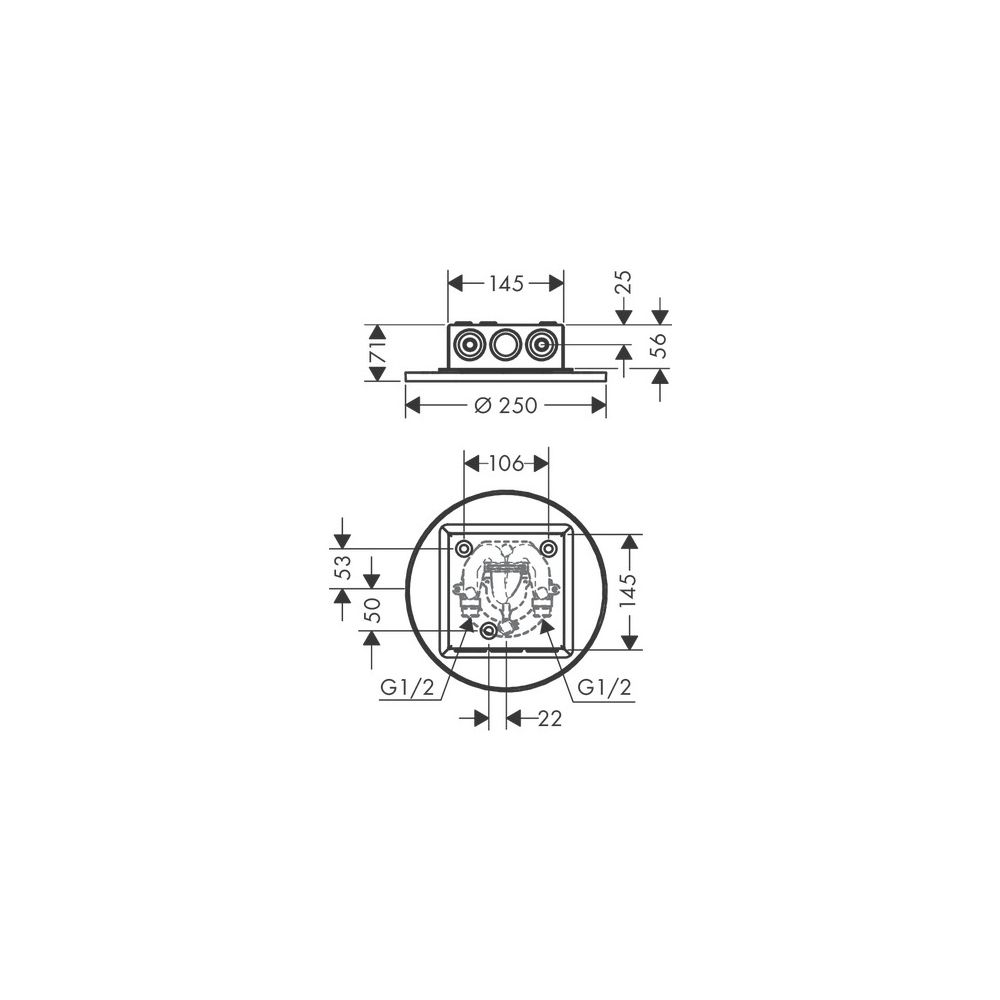 Hansgrohe AXOR ShowerSolutions Kopfbrause 250mm, 21l/min, 2jet Deckenintegriert, Br... HANSGROHE-35298250 4059625238431 (Abb. 2)