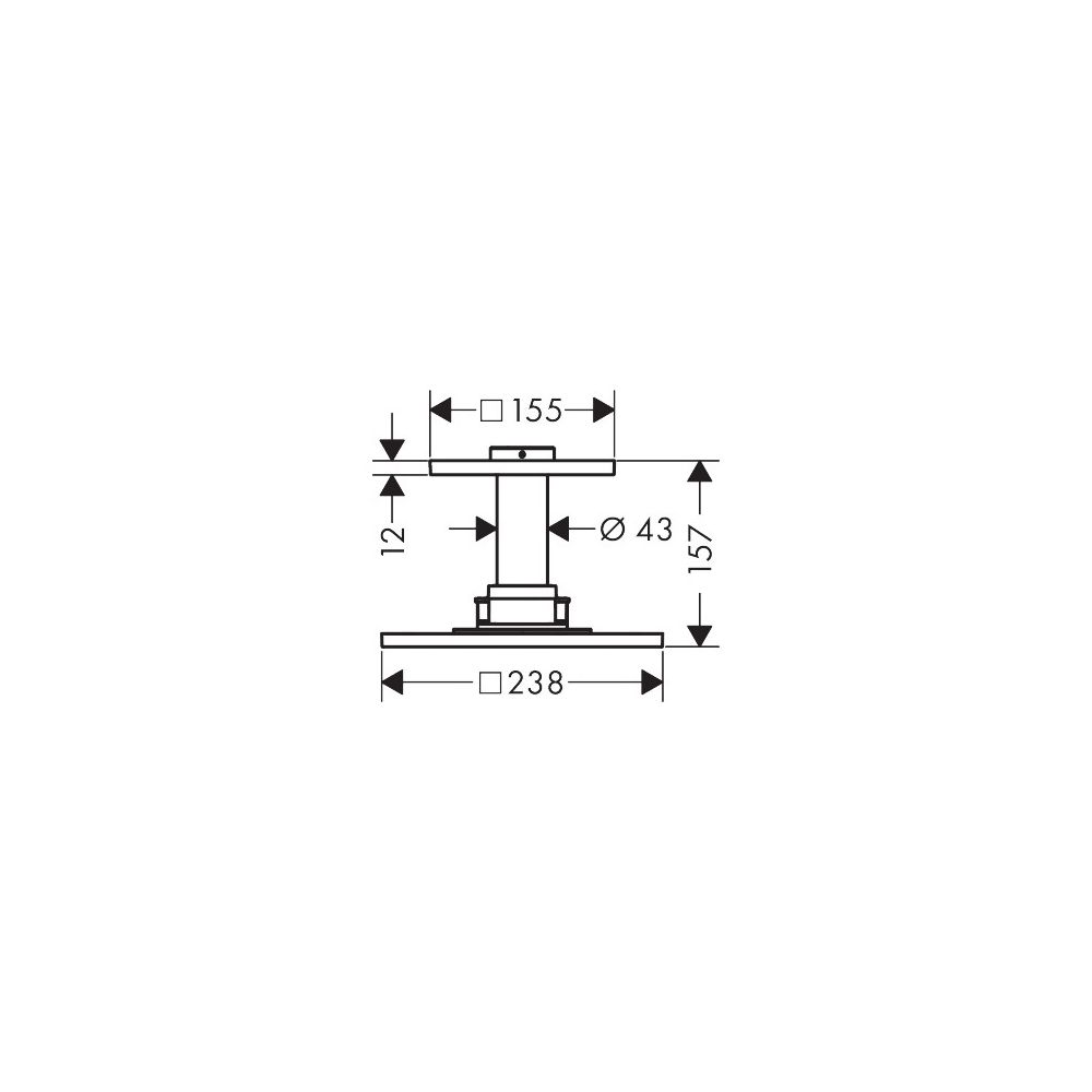Hansgrohe AXOR ShowerSolutions Kopfbrause, 19l/min, 250x250mm, 1jet, Deckenanschlus... HANSGROHE-35308000 4059625185285 (Abb. 3)