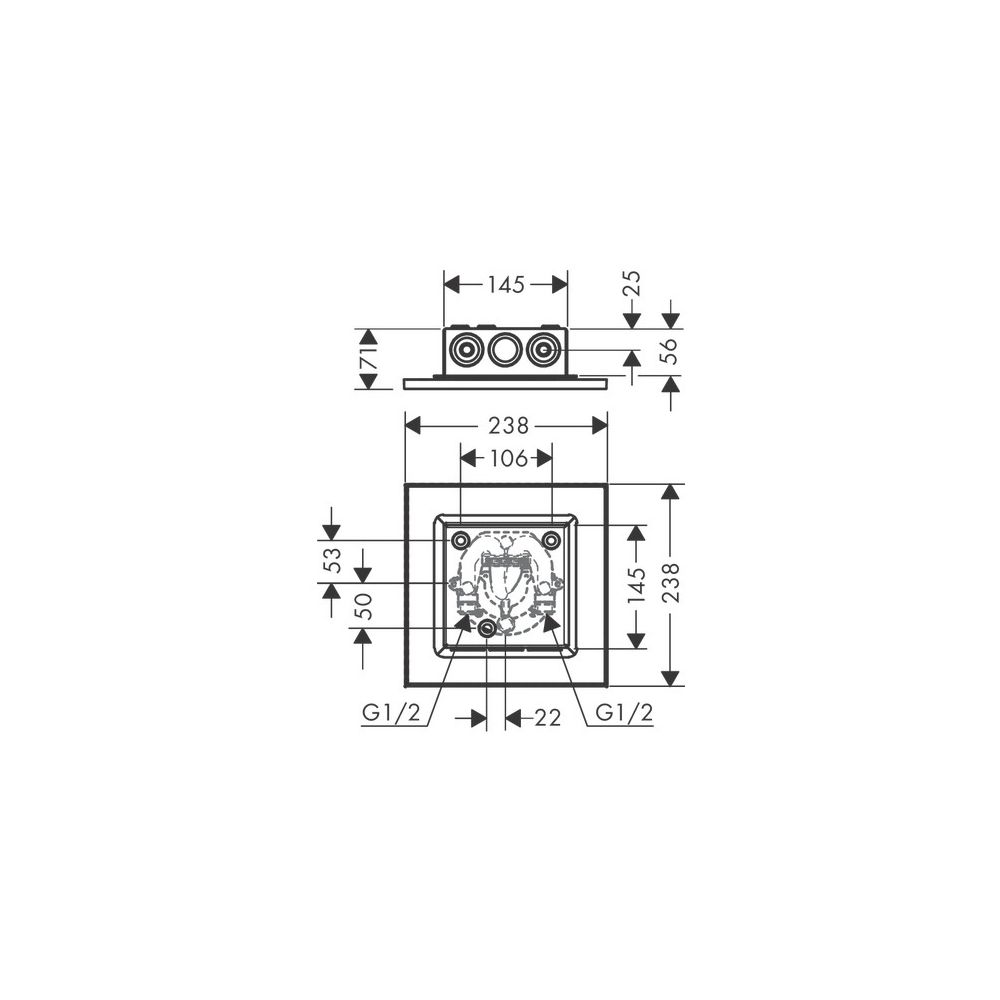 Hansgrohe AXOR ShowerSolutions Kopfbrause, 18,1l/min, 250x250mm, 1jet, Deckenintegr... HANSGROHE-35309140 4059625237601 (Abb. 2)