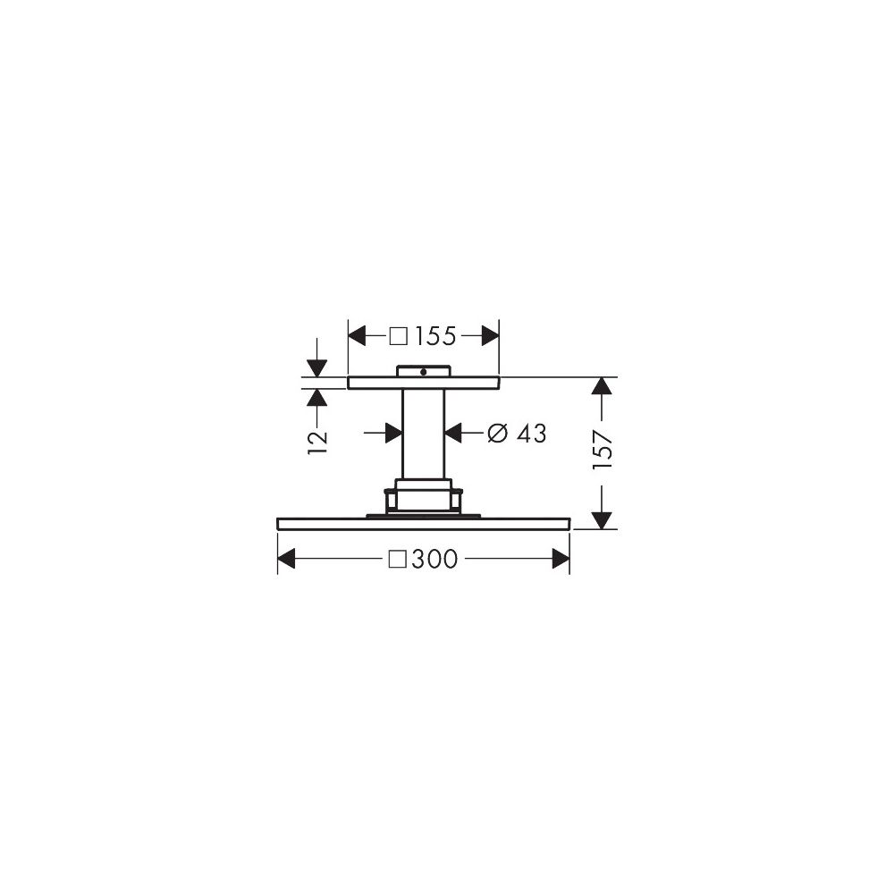 Hansgrohe AXOR ShowerSolutions Kopfbrause, 27l/min, 300x300mm, 2jet, Deckenanschlus... HANSGROHE-35320330 4059625240410 (Abb. 2)