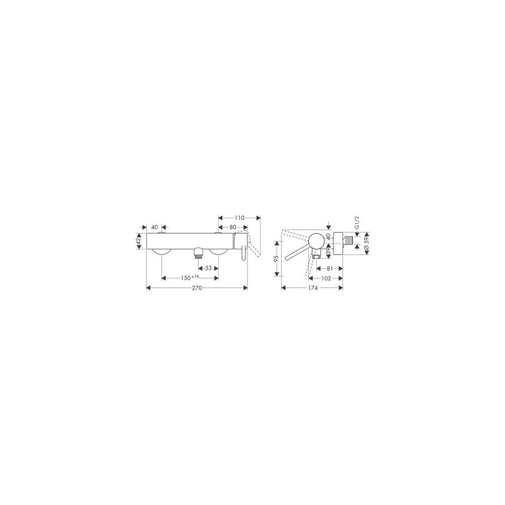 Hansgrohe AXOR Starck Einhebel-Brausemischer Aufputz, 28l/min, Pin-Griff, Chrom... HANSGROHE-10611000 4011097436883 (Abb. 3)