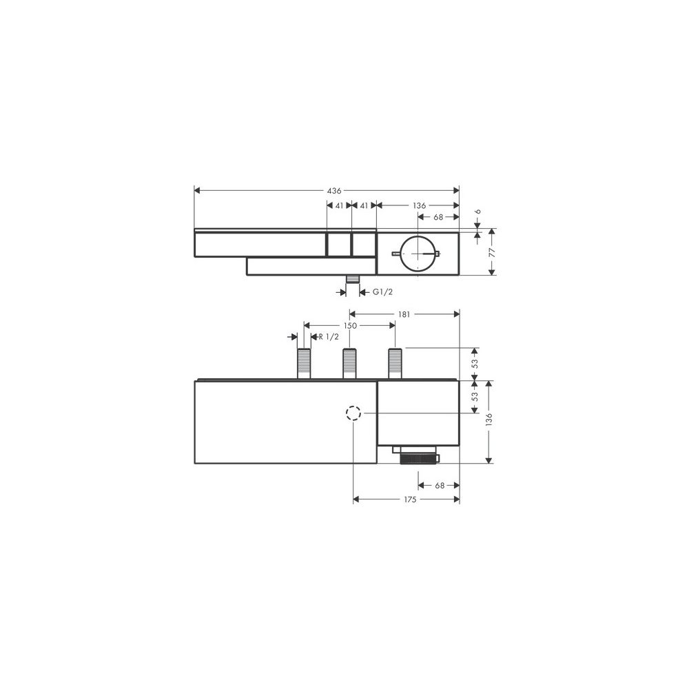 Hansgrohe AXOR Edge Thermostat Auf-/ Unterputzmontage für 2 Verbraucher, DN 15, Chr... HANSGROHE-46240000 4059625149256 (Abb. 3)