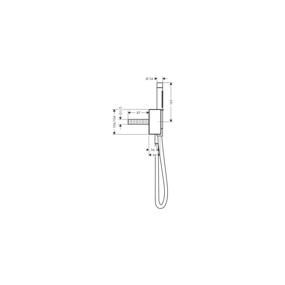 Hansgrohe AXOR Edge Portereinheit, 16,2l/min, Stabhandbrause 2jet, Brauseschlauch, ... HANSGROHE-46520000 4059625149171 (Abb. 4)