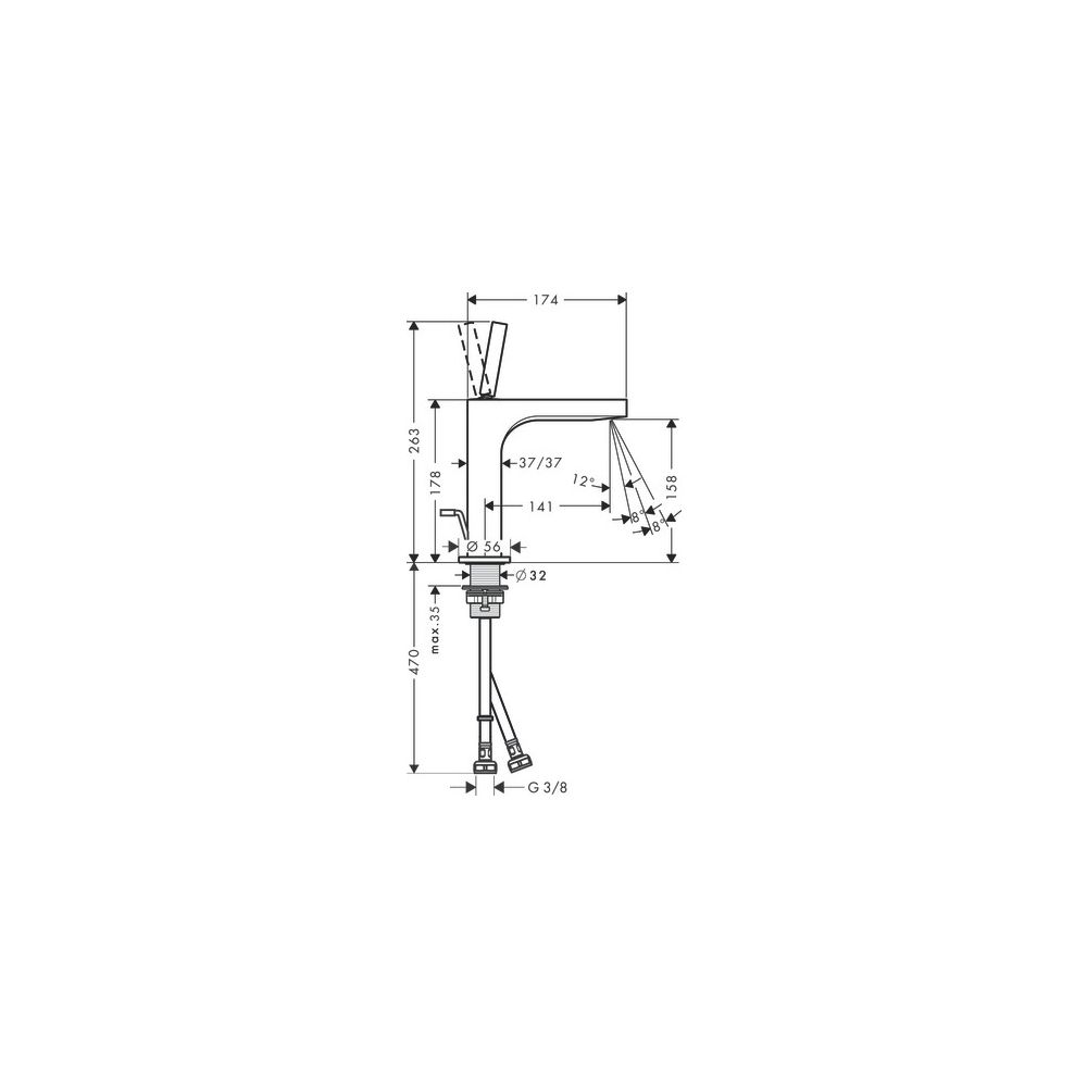 Hansgrohe AXOR Citterio Einhebel-Waschtischmischer 160mm, 5l/min, Pin-Griff, Zugsta... HANSGROHE-39031250 4011097914442 (Abb. 3)