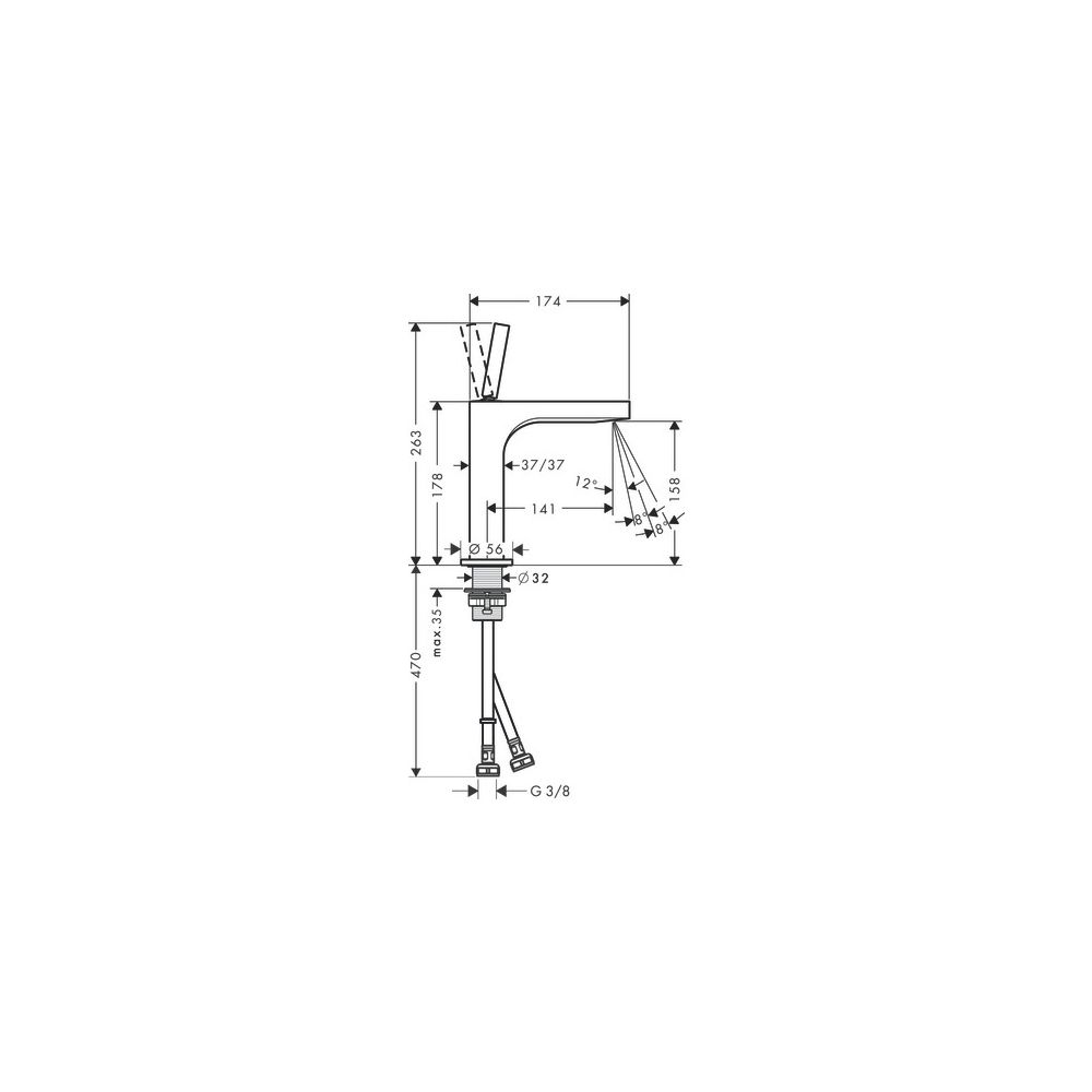 Hansgrohe AXOR Citterio Einhebel-Waschtischmischer 160mm, 5l/min, Pin-Griff, Ablauf... HANSGROHE-39032990 4011097914671 (Abb. 2)
