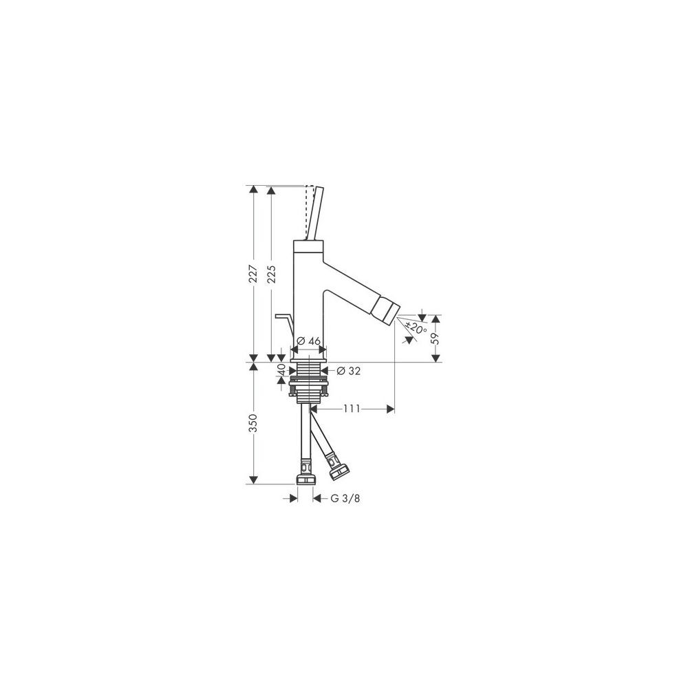 Hansgrohe AXOR Starck Einhebel-Bidetmischer, 7,5l/min, Pin-Griff, Zugstangen-Ablauf... HANSGROHE-10211250 4011097854960 (Abb. 2)