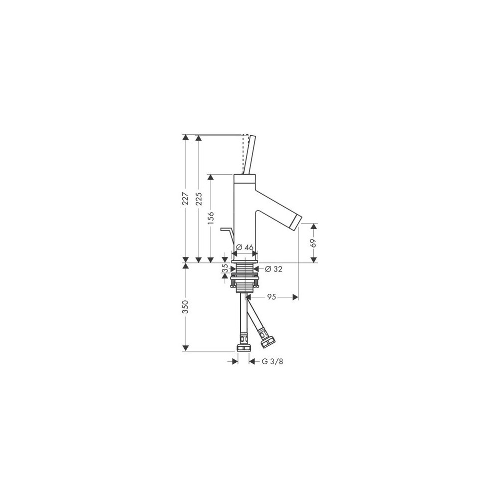 Hansgrohe AXOR Starck Einhebel-Waschtischmischer 70mm, 5l/min, Pin-Griff für HWB, Z... HANSGROHE-10116340 4011097852225 (Abb. 3)