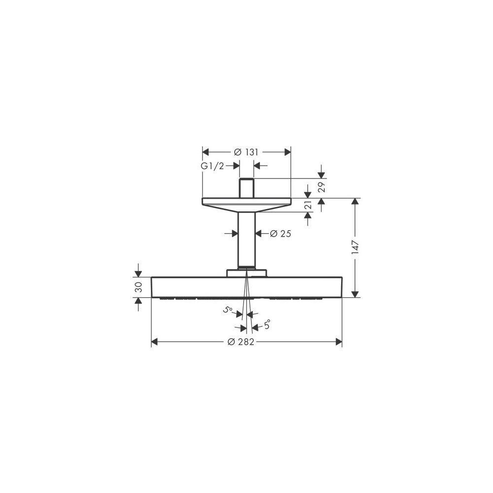Hansgrohe AXOR One Kopfbrause 280mm, 12,2l/min, 1jet, Deckenanschluss, Polished Bla... HANSGROHE-48493330 4059625369708 (Abb. 3)