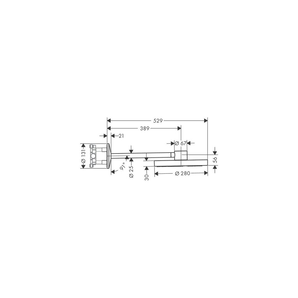 Hansgrohe AXOR One Kopfbrause 280mm, 18,1l/min, 2jet, Brausearm, Mattweiß... HANSGROHE-48492700 4059625469460 (Abb. 2)
