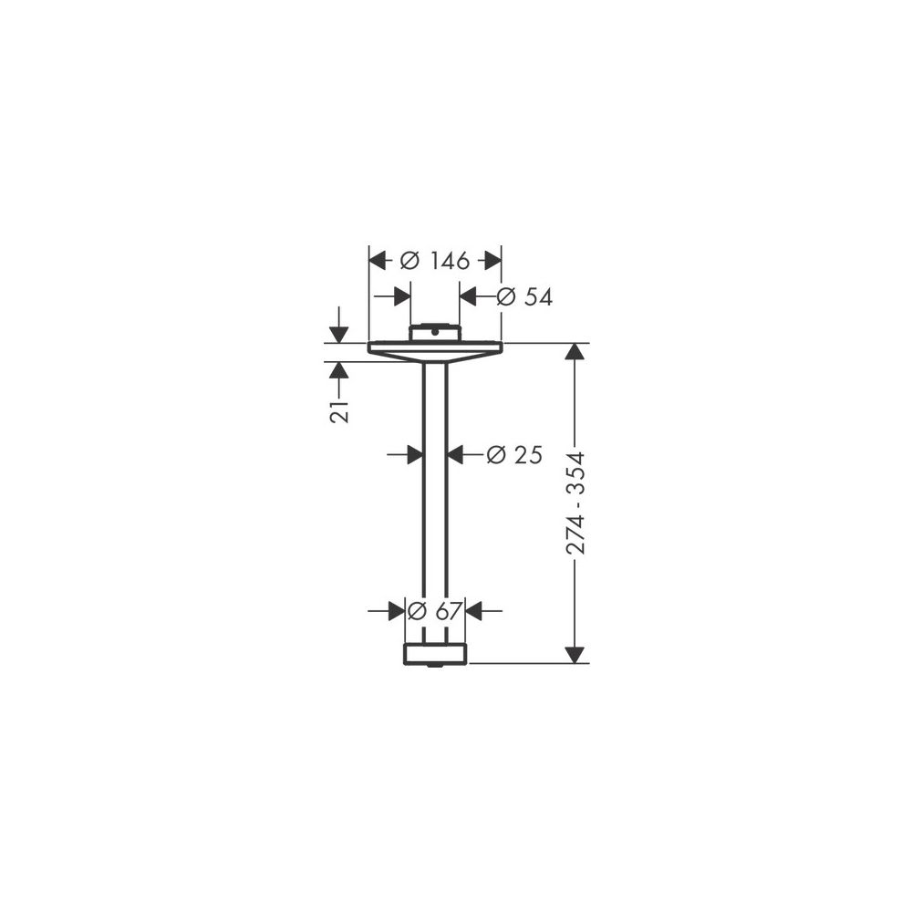 Hansgrohe AXOR One Deckenanschluss 300mm für Kopfbrause 280mm 2jet, Mattschwarz... HANSGROHE-48496670 4059625330531 (Abb. 3)