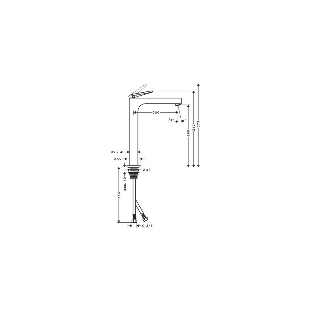 Hansgrohe AXOR Citterio Einhebel-Waschtischmischer 280mm, 5l/min, Hebel-Grifffür AW... HANSGROHE-39021310 4059625373163 (Abb. 2)