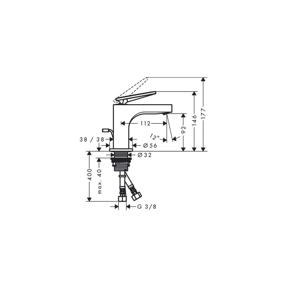 Hansgrohe AXOR Citterio Einhebel-Waschtischmischer 90mm, 5l/min, Hebel-Grifffür HWB... HANSGROHE-39022140 4059625373958 (Abb. 2)