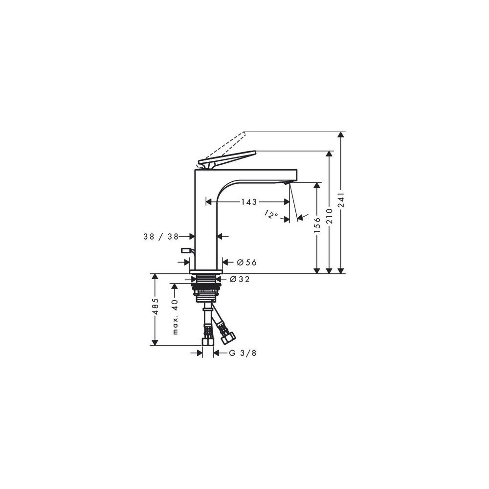 Hansgrohe AXOR Citterio Einhebel-Waschtischmischer 160mm, 5l/min, Hebelgriff, Zugst... HANSGROHE-39071950 4059625374122 (Abb. 2)
